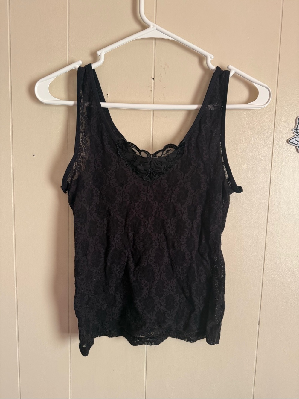 Whimsigoth Black lace tank top